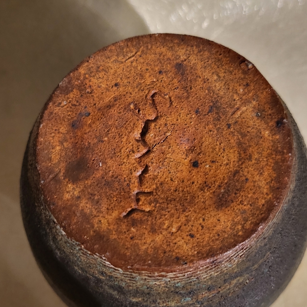 "BITOSSI Blue" Mid-century Modern Pottery Vase 6" - Picture 6 of 8